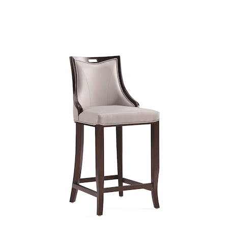 Manhattan Comfort Emperor Faux Leather Barstool in Light Grey BS008-LG